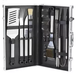 Picnic at Ascot 20 Piece Stainless Steel BBQ Barbecue Grill Tool Set with Aluminum Case