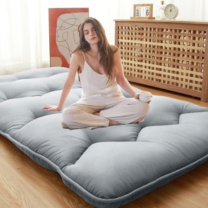 Solid Floor Mattress Japanese Futon Mattress Indoor Living Room Furniture, Adults Floor Sleeping Bed Mattress Roll Up Mat - 1 of 4