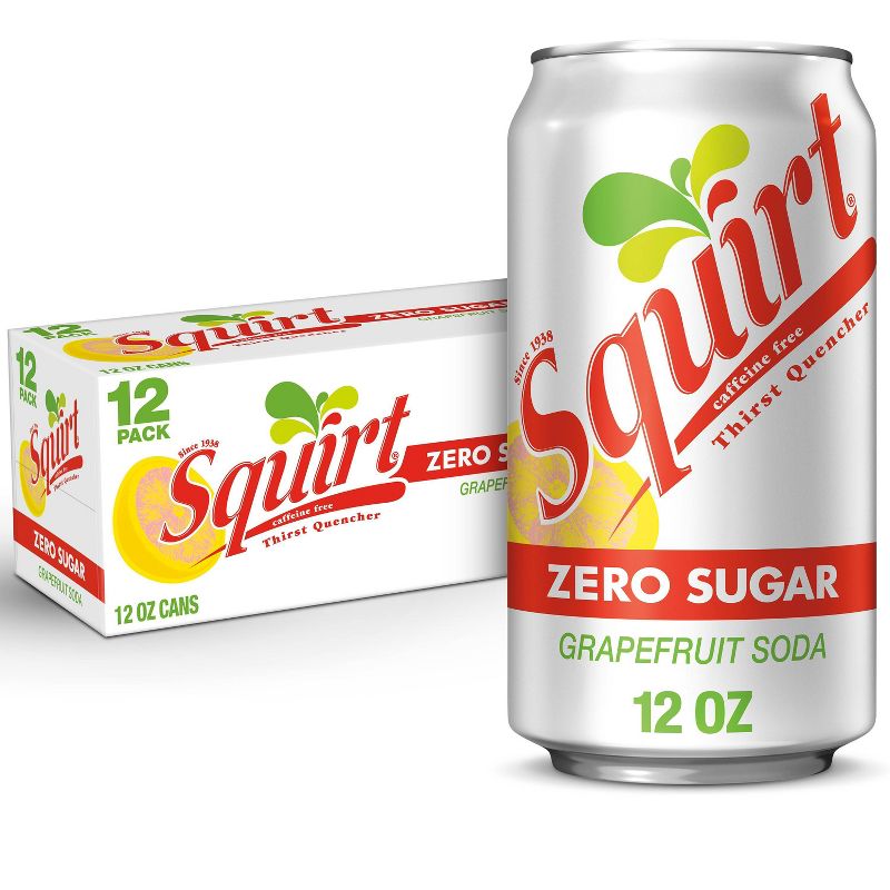 Squirt Zero Sugar Grapefruit Soda - 12pk/12 fl oz Cans, 1 of 9