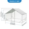 Large Metal Chicken Coop, Walk-in Poultry Cage with Cover, Spire Roof Hen House with Security Lock, Chicken Run for Backyard, 9.8' x 6.6' x 6.5' - 3 of 4