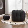 Sapphtopaz Soft Chenille Bean Bag Chair with Footstool Lazy Sofa Chair Bean Bag Chairs for Adults Stuffed High Resilient Foam for Gaming, Watching TV - 3 of 4