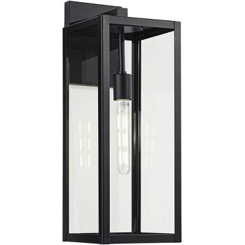 John Timberland Titan Modern Outdoor Wall Light Fixture Mystic Black 20" Clear Glass for Post Exterior Barn Deck House Porch Yard Patio Home Outside