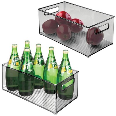 mDesign Plastic Kitchen Pantry Food Storage Bin Box, Lid - 4 Pack - Clear