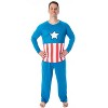 Marvel Men's Vintage Captain America Costume Raglan Top And Pants Pajama Set Captain America - 2 of 4