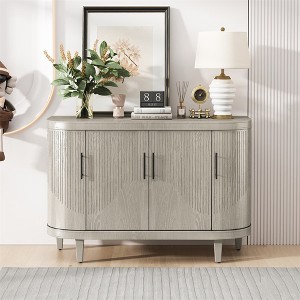 Sideboard Buffet, 47.2" Modern Storage Cabinet With Adjustable Shelves, Corner Curved Design Sideboard Cabinet For Hallway, Entryway, Living Room - 1 of 4