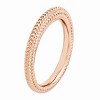 Black Bow Jewelry Stackable 14K Rose Gold Plated Silver Domed Wheat Band - 3 of 4