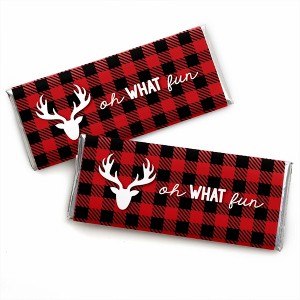 Big Dot of Happiness Prancing Plaid - Candy Bar Wrapper Christmas and Holiday Buffalo Plaid Party Favors - Set of 24 - 1 of 4