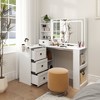 HDZNVF Makeup Vanity with Power Strip, Dressing Table Set with 3 Large Drawers, White - 2 of 4