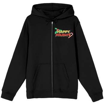 Looney Tunes Happy Holidays With Characters Women's Black Graphic Hoodie-xl  : Target