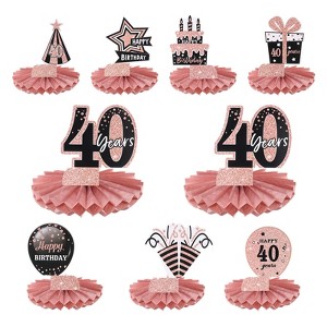 Unique Bargains Birthday Decoration Party Table Centerpieces 9 Pcs 40 Years Old - 1 of 4
