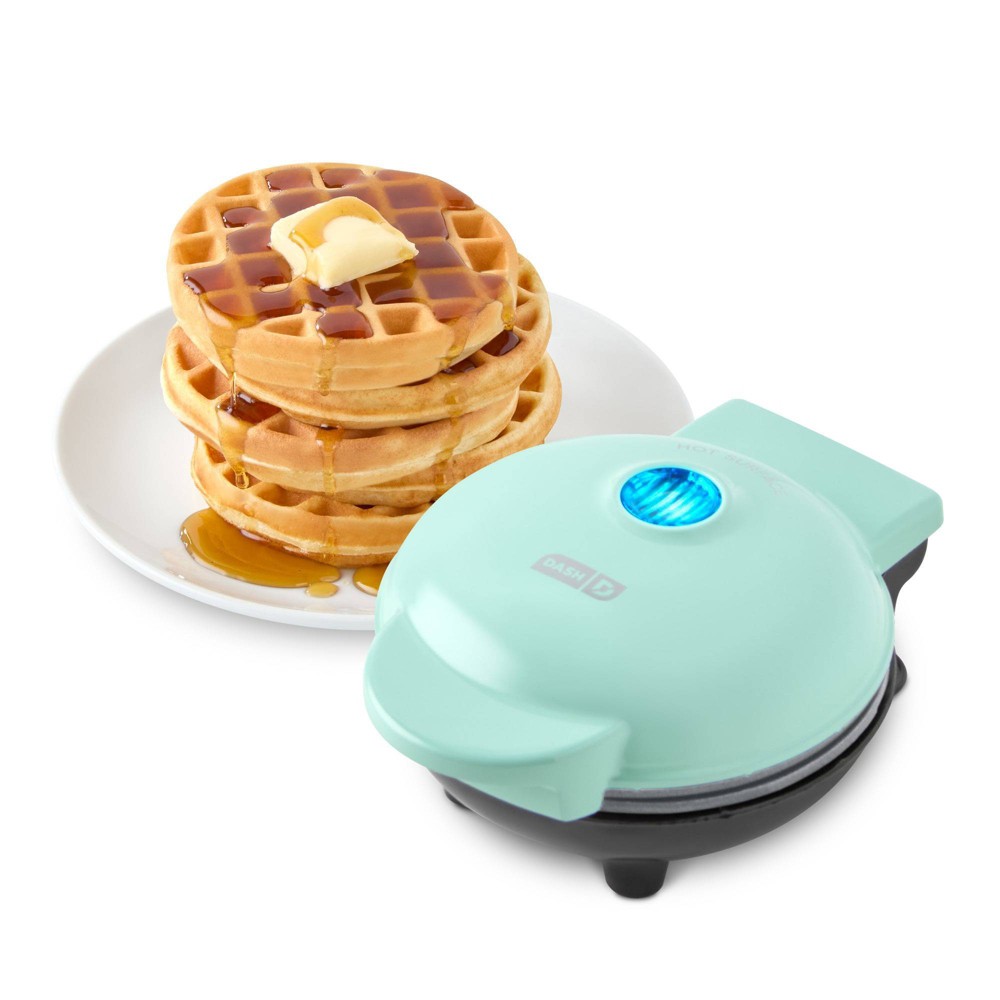 Dash Ceramic Nonstick Mini Maker Waffle Aqua