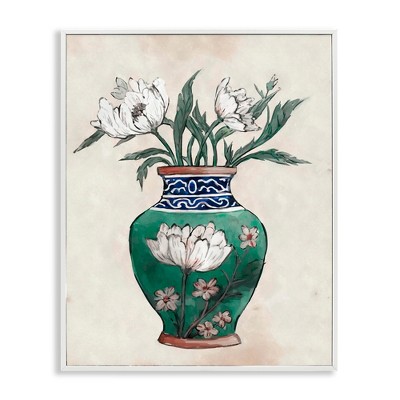 Stupell Industries Floral Oriental Vase, 24" x 30"