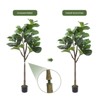 5FT Artificial Dracaena Tree, Tall Potted Artificial Dracaena Plant, Fake Floor Plant in Pot, Artificial Tree for Home Office Living Room Decor - 4 of 4