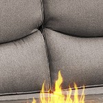 gray cushion/gray wicker