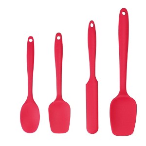 Unique Bargains Heat Resistant Non Stick Dishwasher Safe Seamless Design Spatula Set 4 Pcs - 1 of 3