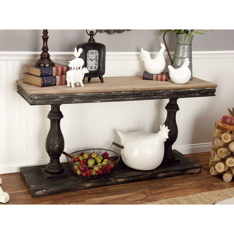 Vintage Wood Console Table Black - Olivia &#38; May, 3 of 5
