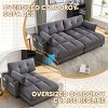 Oversized Corduroy Chaise Lounge Chair Sleeper Sofa Bed with Adjustable Backrest, USB Port & Cup Holder for Bedroom Living Room-3irtyhousy - 3 of 4