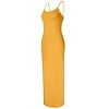 Coolmee Womens Slip Maxi Dress Sexy Bodycon Dresses Sleeveless Crewneck Long Dress XS Yellow - 2 of 4