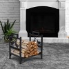 Syemin Firewood Racks and Carriers Heavy Duty Firewood Rack Casters Wood Storage Log Organizer for Indoor Outdoor, Black, 18"*13"*17" - 4 of 4