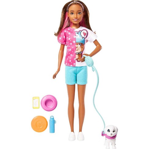 Barbie Skipper Doll And Dog Walker Set With And Accessories Jobs : Target
