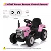 12V Kids Battery Powered Electric Tractor with Trailer, Toddler Ride On Car with Remote Control - 2 of 4