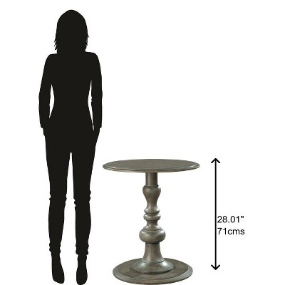 Special Reserve Finish 24" Round Wood & Metal End Table with Storage
