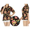 LA LEELA Women's Hawaiian Blouse Dresses Tops Vintage Shirt Button Down Summer Halloween Costumes Party Short Sleeve Shirts for Women - 2 of 4