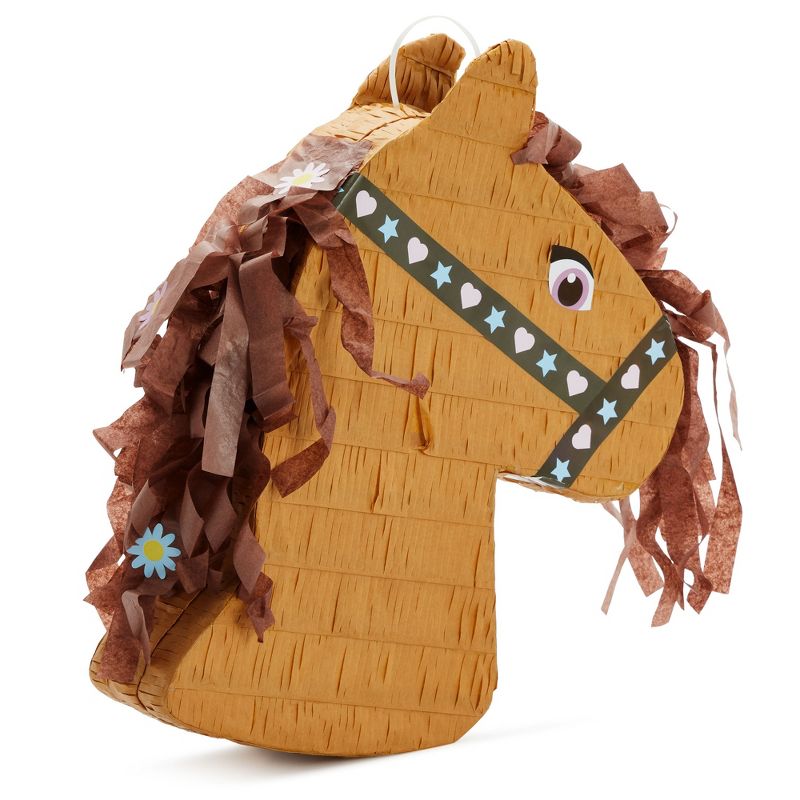 Blue Panda Small Pony Design Pinata for Wild West Horse Themed Cowgirl Birthday, Farm Party Supplies and Decorations, 12 x 16 x 3 in, 5 of 9