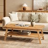Lantine 47-Inch Solid Wood Coffee Table, 2-Tier Farmhouse Center Table, Simple RectangleTea Table for Living Room - 2 of 4