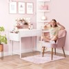 Itopfox 40 Inch White Office Computer & Makeup Desk with Fabric Drawers for Bedroom, Home Office, Study, Small Vanity Table with Side Bag - 4 of 4