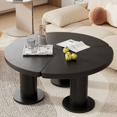 PAGED Coffee Table with 3 Sturdy Legs,Modern Tea Table,Center Table for Livng Room