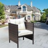 Maggift Modern Design Patio Decorative Chair with Upholstered Rattan Seat for Patio, Terrace, Brown, 22.5"*23"*25" - 2 of 4