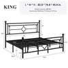 Allewie Metal Platform Bed Frame with Victorian Vintage Headboard and Footboard/Mattress Foundation/Under Bed Storage/No Box Spring Needed/Noise-Free/Easy Assembly - 2 of 4