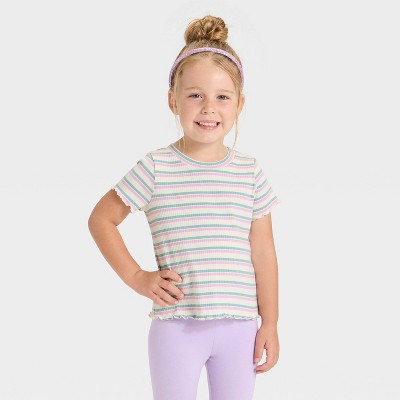 Toddler Girls' Ribbed Short Sleeve T-Shirt - Cat & Jack™