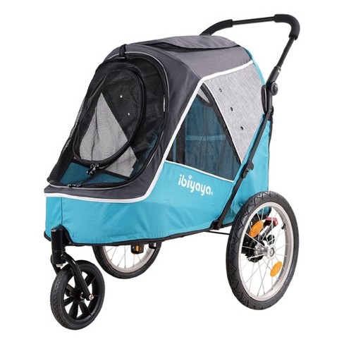 Ibiyaya 2-in-1 Happy Pet All Terrain Bike Trailer Jogger Stroller For Medium And Large With Front And Entry And Foldable Design, Ocean Blue : Target