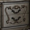 Royal Hampton Two Drawer Nightstand With Oversized Scrolled Legs In Antique Platinum Finish - 4 of 4