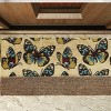 tagltd 1'6"x3'3" Butterfly Print Estate Boot Scrape Rectangle Indoor and Outdoor Coir Door Welcome Mat Brown - 2 of 2