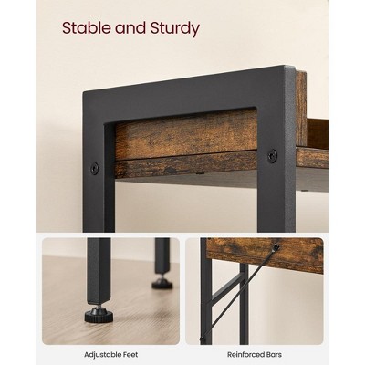 Rustic Brown and Black 3-Tier Over-the-Toilet Storage Rack