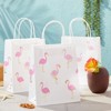 Sparkle and Bash 24-Pack Pink Flamingo Party Favors Bags, Paper Gift Bags with Handles 10 x 8 x 4 In - image 2 of 4