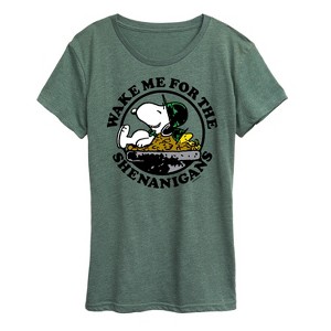 Women's - Peanuts - St. Patrick's Day with Snoopy Short Sleeve Graphic T-Shirt - 1 of 4