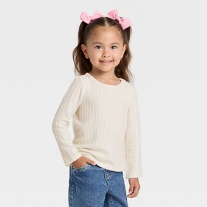 Toddler Girls' Pointelle Long Sleeve T-Shirt - Cat & Jack™ - 1 of 3