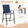 Costway 2 PCS Outdoor Bar Stools 29" Fabric Bar Height Stools with Armrests & Footrest Brown/Black/Gray/Beige/Navy - 3 of 4