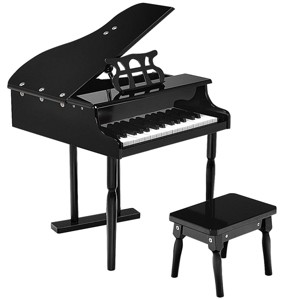Costway Children 30 Key Toy Grand Baby Piano with Kids Bench Wood Black - 1 of 4