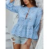 Coolmee Women's Ruffle Chiffon Blouses Long Sleeve V Neck Dot Fall Shirts Dressy Casual Trendy Tops - 4 of 4