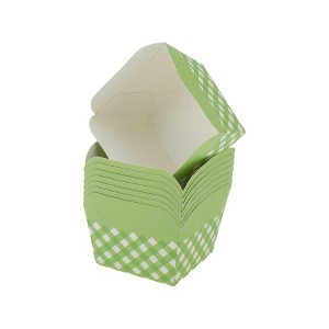 Unique Bargains Cupcake Liners Large Square Cup Checkered Pattern Machine Compatible Disposable Laminated Paper 2.36"x2.36"x1.97" 50 Pcs - 1 of 4