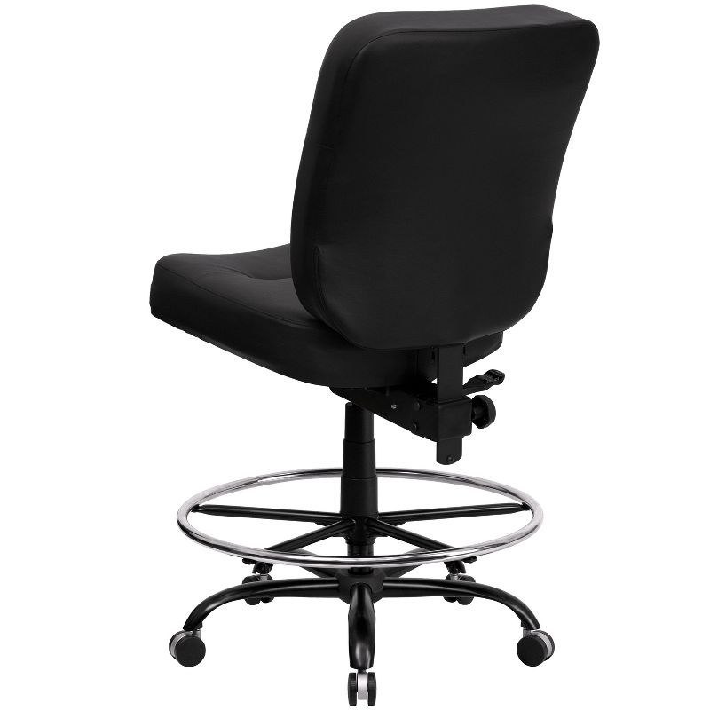 Emma and Oliver 400 lb. Big & Tall High Back Ergonomic Drafting Chair with Rectangular Back, 2 of 5