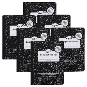 Pacon Composition Books with Dry Erase Surfaces, Black Marble, 3/8" Ruled w/Margin , 100 Sheets/200 Pages, Pack of 6 - 1 of 3