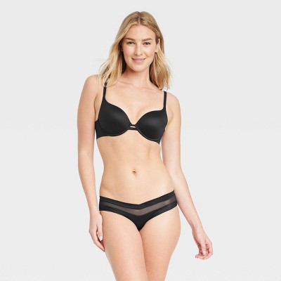 Women's Rib-Knit Cotton Cheeky Underwear - Auden Black L 1 ct