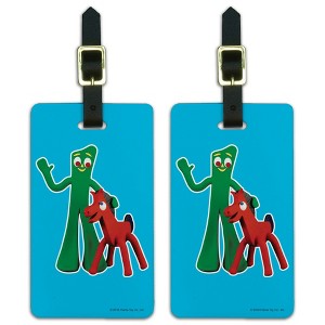 Gumby Pokey Best Friends Clay Art Luggage ID Tags Set of 2 - 1 of 4
