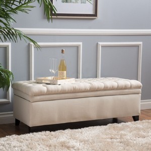 NicBex Modern Pull-Open Top Long Ottoman Bench with Storage,Button Tufted Storage Ottoman for Living Room - 1 of 4